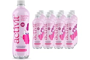 ACTIPH Activit Sparkling Flavoured Vitamin Water Blackcurrant & Apple with B Vitamins B5, B6, B9, B12, Vitamin C, Vitamin D, Zinc & Magnesium Zero Sugar 12x 500ml Bottles