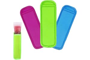 RAMONI Ice Pop Holders, Popsicle Holder Bags for Kids, 3pcs Ice Pop Holders, Popsicle Bags, Reusable Popsicle Bags, Popsicle Holders for Kids Adults(Rose, Green, Sky Blue)
