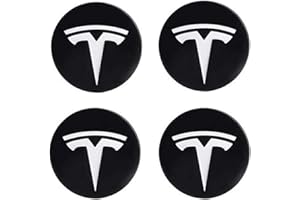 SANSHAOS Coche Rueda Centro Tapas Tapacubos Buje Badge Pegatina para Tesla Model 3 Model Y 56mm, Auto Llantas Centro Decorativa Cubierta Accesorios, 4 Piezas,White