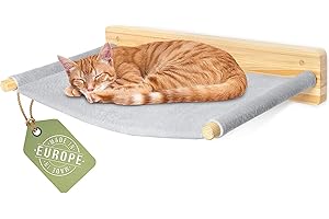 WOOWOOD® Ścianka wspinaczkowa dla kotów [bardzo duża i stabilna] I hamak dla kotów I zestaw ścian do wspinaczki I ściana dla kota I leżak ścienny dla kotów I platforma dla kotów I regał dla kotów