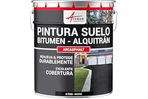 ARCANE INDUSTRIES Peinture, Bitume, Goudron, Asphalte, Macadam, béton, enrobé: Arcasphalt - 3.75 kg (Jusqu a 7.5 m² en 2 Couches) Noir