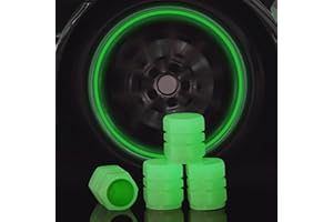 Generic 4PCS Noctilucous Green Tire Air Caps Cover, Illuminated Auto Wheel Valve Stem Cap, Universal for Car, Truck, SUV, Motorbike, Bicycle