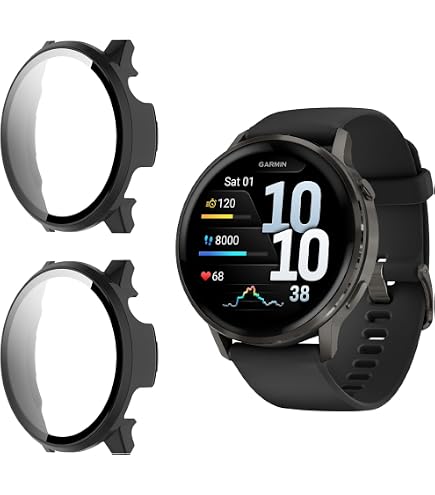 Vetro Temperato 9H Cover Garmin Venu 3 Set Di 3 Custodie Protettive Per Garmin Venu 3 - Vetro Temperato 9H + PC, Anti Graffio, Sensibile Al Tocco Protezione Schermo Orologio