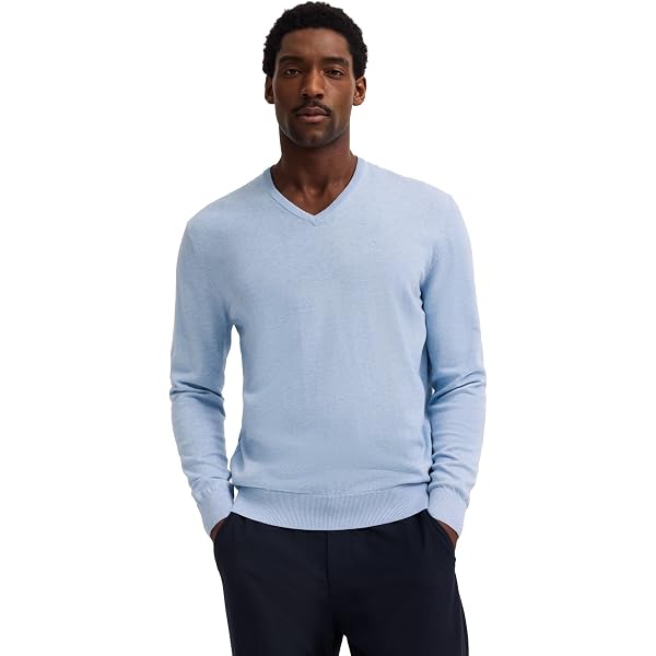 bugatti Maglione Uomo Scollo a V, Azzurro 320, S