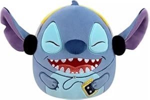 Squishmallows Peluche original de Disney Stitch con auriculares de 8 pulgadas