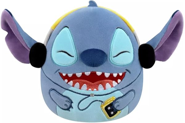 Squishmallows Disney Stitch Peluche originale avec écouteurs 20,3 cm