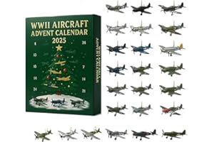 YSINOBEAR Aircraft Advent Calendar, 24 Days Christmas Countdown Calendar,includes 24 2D aircraft ornaments, Fighter Countdown Surprise Gifts for Model Collectors, History Buffs, Aviation Lovers,pilots (A)