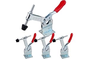 IMAGINE 4Pcs Hand Tool Toggle Clamp 201B 198lbs Antislip Red Horizontal Clamp Quick Release Tool (201-BHB Heightened Clamp)…