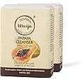 Urvija Papaya Cleanser Soap- Essential Oil Based Handmade Soap,Removes Dead Cells & Rejuvenates Skin-For Exfoliation & Deep Cleansing-Certified Palm Oil, Paraben & Chemical Free(Pack Of 2, 90G Each)