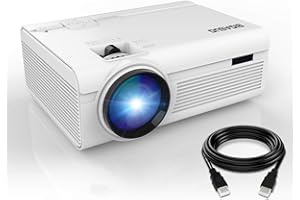 Mini Proiettore Bluetooth Proiettore Home Cinema, BIGASUO Videoproiettore LED per cellulare Proiettore per smartphone HD con display da 200'', USB, HDMI, SD, AV, VGA, Audio (Bianco)