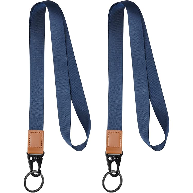 2 Lanières Tour De Cou Avec Mousqueton - Nylon Doux Pour Badge, Clés, Téléphone - Multicolores