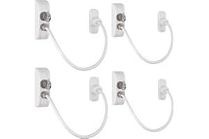 Neoteck 4 st UPVC fönsterbegränsare lås fönster dörr kabel begränsare lås barn baby säkerhet säkerhetstråd för hem och kommersiella applikationer –