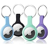 AirTag Portachiavi Custodia, 4 Pezzi Air Tag Tracker Porta Cover Compatibile con Apple GPS Locator, Silicone Leggeri iTag GPS