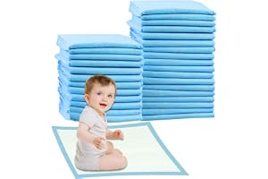 Cute 'n' Cuddle Baby Disposable Changing Mats, 60x45cm Blue Pack of 30, Waterproof, Ultra-Soft & Highly Absorbent Diaper Changing Pads, Leakproof Underpads for Newborns & Infants