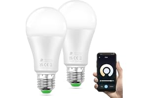 DUSKTEC Lampadine LED Alexa E27 12W (Equivalenti a 100W), Lampadina E27 A60 Smart Bluetooth, Dimmerabile 2700K-6000K Luce Bianco Caldo Fredda 1000 Lumen, App Controllato, 2 Pezzis