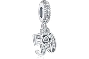 LaMenars Number 18 21 30 50 Charms for 925 Sterling Silber für Frauen Armbänder & Halsketten Dangle Anhänger für Geburtstag Weihnachten Valentinstag Muttertag für Mädchen...