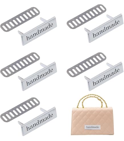 WADORN 24pcs Étiquettes D'Estampage en Métal, 3 Couleurs Alliage Carré Nom Étiquettes Marqueur DIY à la Main Logo Étiquettes avec Cale pour Vêtements Sacs Étiquette Signes