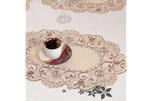 QOXEZY Koronkowy kwiatowy obrus, kwiatowy koronkowy obrus, makrama haftowana, obrus na stolik kawowy, na przyjęcie weselne dom i kuchnia jadalnia