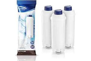 AQUALOGIS ULTRA PURE WATER Remplacement du Filtre de la Machine à café Aqualogis pour L'adoucisseur au Charbon Actif DeLonghi DLSC002, ECAM, Esam, ETAM, BCO, EC. (3-Pack)