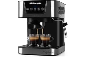 Orbegozo Ex 6000 - Cafetière à expresso et à cappuccino, pression de 20 bar, réservoir de 1,5 l, convient pour les dosettes, 1050 W, noir