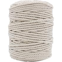 Corde En Coton Brut Tressée 50m - Diamètre 6mm Douce Non Traitée Fabriquée En Allemagne
