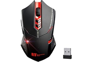 UrChoiceLtd® 2017 ET TECH X-08 2.4GHz 8D 2000DPI ROJO Inalámbrico 7 Botones Usb Óptico Ratón De Juegos Ratones Para Mac PC Portátil Escritorio Cuaderno (Rojo)