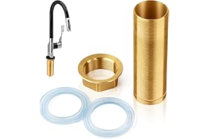 TNOMSNO Kaltwasserhahn Armaturen Nippel Kontermutter, Kit Verlängerung Gewinderohr Wasserhahnverlängerung mit Gewinderohr Schaftmuttern Verlängerte Hohe M30*10cm Kontermutter für Den Wasserhahneinbau