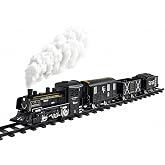 VARDEM Işıklı ve Sesli Buhar &Ccedil;ıkartan 15 Par&ccedil;a Tren Seti, 3 Farklı Ray Kurulumu, Pilli Oyuncak Tren 3+ Yaş FF-1603C-4C