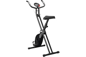 HOMCOM Cyclette Professionale con Resistenza e Altezza Regolabile, Cyclette Pieghevole in Acciaio e PP, 48x73x116 cm, Nera