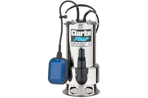 CLARKE INTERNATIONAL Clarke PVP11A 1½" 1100W Submersible Dirty Water Pump, 258Lpm Flow, 11m Lift, Float Switch, Stainless Steel