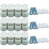 FUZHOU QMY Pack of 24 White Porcelain Insulators for Braided Textile Cable, Dia.20mm