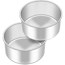 Lot De 2 Moules à Gâteau Ronds 16cm - Acier Inoxydable Alimentaire - Lave-Vaisselle Safe - Fond Plat - Cuisson Uniforme