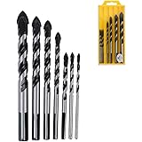 Multi Purpose Drill Bit Set 7PCs 3,4,5,6,8,10,12mm Tungsten Carbide Tip for Porcelain Ceramic Tile, Marble, Stone, Mild Steel