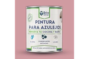 BRICOSALVAJE Pintura para Azulejos Cocina y Baño al Agua SATINADO | Sin Imprimación | Lavable | Gran dureza (Rosa Empolvado, 750 ML)