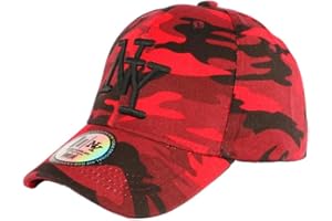 Hip Hop Honour Casquette Enfant Militaire Armee Rouge Noire Chief Baseball NY 7 à 12 Ans - Taille: Taille Unique - Couleur: Rouge - Garçon