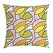 Produktbild pigyear888 Patchwork Throw Pillow Cushion Cover, Different Graphic Pieces Forming Scrappy Pattern with Curves and Colorful Shreds, Decorative Square Accent Pillow Case, 18 X 18 Inches, Multicolor