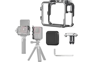 MotuTech Metallrahmen für Insta360 Ace Pro/Ace Action-Kamera, Erweiterungsset mit 2 Cold Shoe Anschluss Halterung horizontal und vertikal