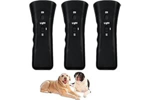 FIGSKEY Petstunick Dog Trainer, 2024 Petstunick Bark Control, Professional Anti Barking Ultrasonic Tool, with LED Flashlight Training & Behavior Aids for Dogs (3 Pcs)