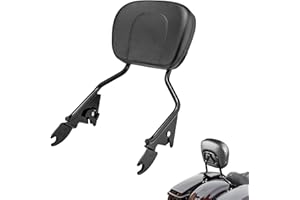 Dasen Passenger Backrest Glossy Black Sissy Bar Triple Polished w/Pad Quick-Detach Compatible with 2009-2021 Harley Touring Road King Street Road Electra Glide FLH FLHX FLHR FLTR…