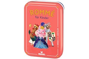 moses. Rummy for Children, Easy Card Game with Cube Eye Counting, Learning & Strategy Game in a Metal Tin for Travel, Family Game from 5 Years, Yellow