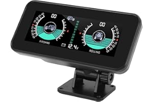 Indicador de Inclinación del Nivel del Inclinómetro del Automóvil, Fydun HUD Indicador de Clinómetro de Brújula Electrónica para Automóvil Medidor de Pendiente de ángulo de Coche de Inclinómetro Digit