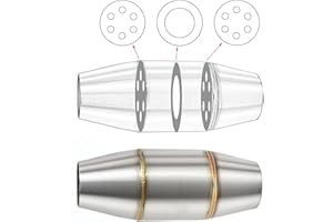 ZSDTRP Auspuffrohr-Resonator, Schalldämpfer, DB-Killer, leiser Mittelrohr-Expansionskammer-Schalldämpfer, Geräuschbeseitiger, Deadener für Motorrad, ATV, UTV, Go Kart (A)
