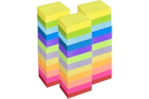 YZDZSW Farbige Haftnotizen, Haftnotizen Klebezettel, 1800 Blatt Selbstklebende Haftnotizzettel für Büro Zuhause Schule Sitzung 12 Farben 50 * 38mm