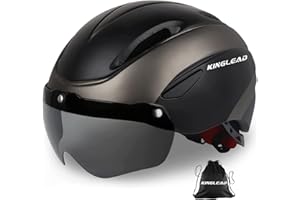 Casque Vélo Homme, Casque Vélo Femme KINGLEAD, Casque Vélo MTB avec Visière Magnétique Amovible et Sac de Transport Gratuit, Casque Respirant Ultraléger, Casque Vélo Ajustable