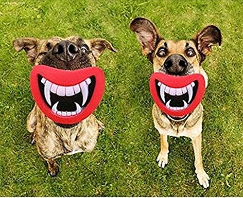Hosaire Juguete Divertido para Perro Masticar Morder Limpiar Dientes de Silicona/PVC Chirrido de Sonido Juguetes, Rojo Labios