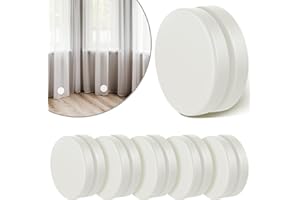 Jetec Round Magnetic Drapery Weights Shower Curtain Weights Strong Tablecloth Magnets Bottom No Sew Curtain Weights Waterproof Magnetic Curtain Weights for Drapery Curtain Tablecloth (White, 6 Pairs)
