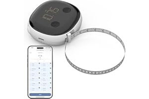 Healthkeep -Cinta Métrica Corporal Inteligente con Aplicación Móvil, Bluetooth, Recarga USB Type-C, Auto-Retráctil, Seguimiento de Medidas, Fitness y Desarrollo Muscular
