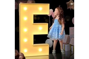 AAIRRA Decoración De Boda Marquesina, Letras Iluminadas del Alfabeto, con Letras Y Números Iluminados Letras De Marquesina Grandes Luces De Letras LED Letrero para Fiesta De Cumpleaños Boda,E,100CM