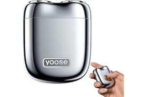 yoose Afeitadora Electrica Hombre,Maquinilla de Afeitar Hombre Portátil, IPX7 con Carga USB-C & Cuchillas Magnéticas, Fácil de Limpiar - Perfecta para Viajes, Aire Libre, Trabajo y Coche (Plateado)