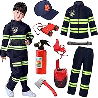 Costume per bambini dei vigili del fuoco in rosso